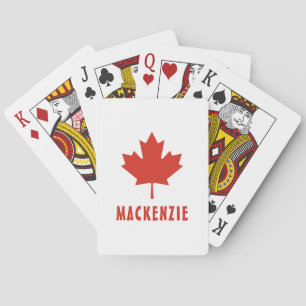 Jeu De Cartes Drapeau canadien Feuille d'érable rouge Canada Nom