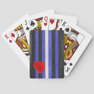 Jeu De Cartes Drapeau de fierté en cuir SlipperyJoe's noir bleu 