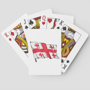 Jeu De Cartes Drapeau de la Géorgie rouge et blanc à cinq croix