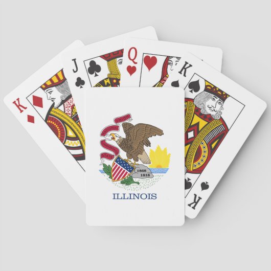 Jeu De Cartes Drapeau de l'État de l'Illinois (dos)