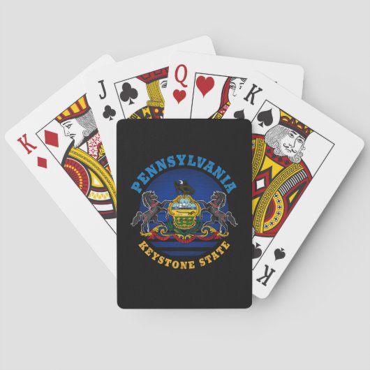 Jeu De Cartes Drapeau de l'État de Pennsylvanie, l'État clé de v (dos)