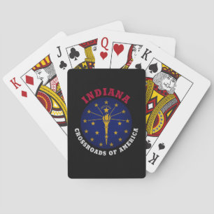 JEU DE CARTES DRAPEAU DE L'ÉTAT DES CARREFOURS DE L'INDIANA