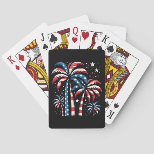 Jeu De Cartes Drapeau de l'été 4 juillet (dos)