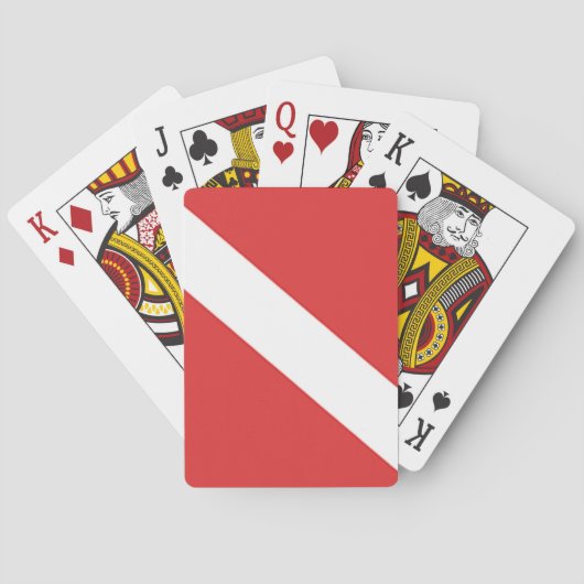 Jeu De Cartes Drapeau de plongée - Emblème de plongée Rouge Blan (dos)