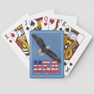 Jeu De Cartes Drapeau des États-Unis et aigle chauve