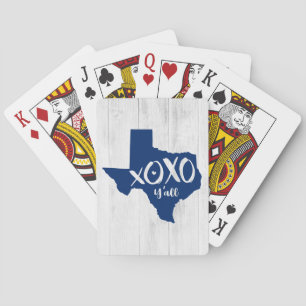 Jeu De Cartes Drapeau d'état bleu XOXO, Y'all - Forme d'état du