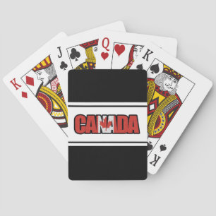 Jeu De Cartes Drapeau du Canada avec feuille d'érable dans un te