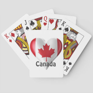 Jeu De Cartes Drapeau du Canada Cœur