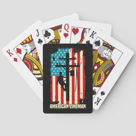 Jeu De Cartes Drapeau électrique American Lineman (dos)