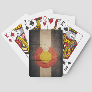 Jeu De Cartes Drapeau en bois robuste du Colorado