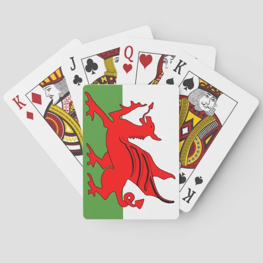 Jeu De Cartes Drapeau gallois du dragon rouge (dos)