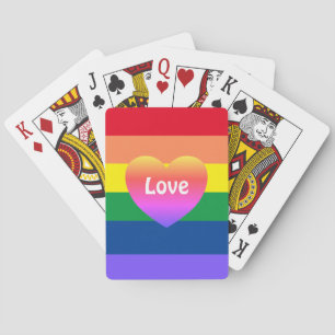 Jeu De Cartes Drapeau gay pride LGBTQ coloré Rainbow Heart