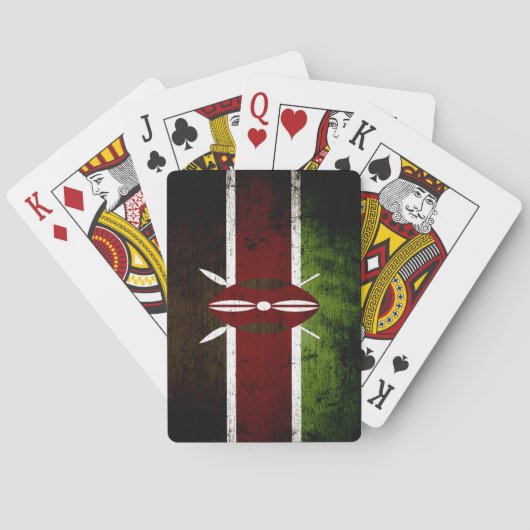 Jeu De Cartes Drapeau grunge noir du Kenya (dos)