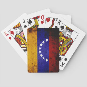 Jeu De Cartes Drapeau grunge noir du Venezuela