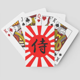 Jeu De Cartes Drapeau Impérial Japonais avec Symbole Kanji Samou