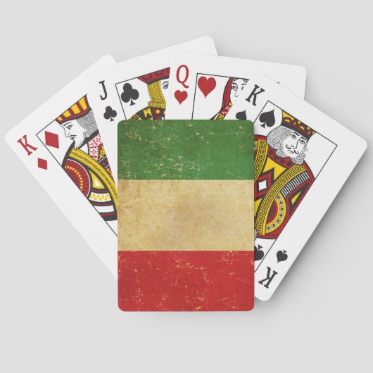 Jeu De Cartes Drapeau italien Vintage Grunge Design (dos)