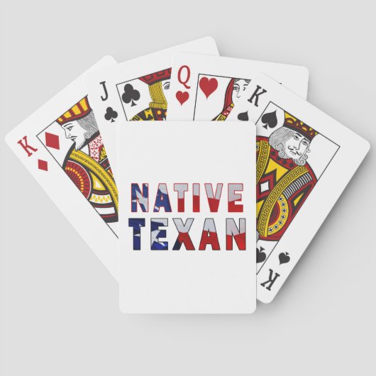 Jeu De Cartes Drapeau Natif Texan (dos)