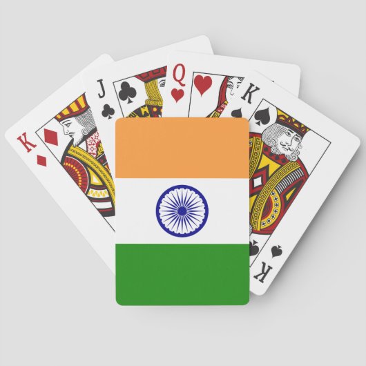 Jeu De Cartes Drapeau national du monde de l'Inde (dos)