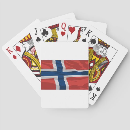 Jeu De Cartes Drapeau Norvège Rouge Et Bleu (dos)