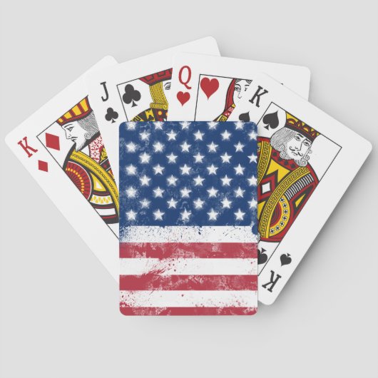 Jeu De Cartes Drapeau peint des Etats-Unis (dos)