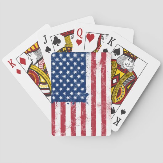 Jeu De Cartes Drapeau peint des Etats-Unis (dos)
