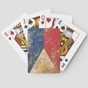 Jeu De Cartes Drapeau philippin vintage âgé rugueux