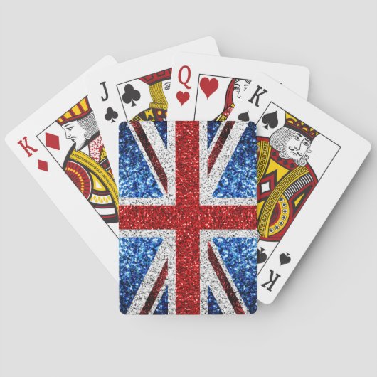 Jeu De Cartes Drapeau rouge bleu blanc brillant parties scintill (dos)