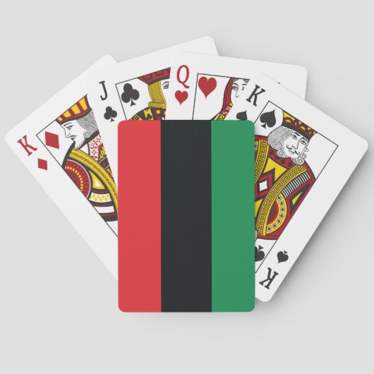 Jeu De Cartes Drapeau rouge, noir et vert (dos)