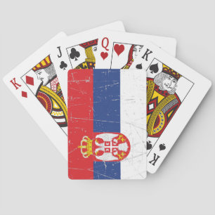 Jeu De Cartes Drapeau serbe éraillé et rayé