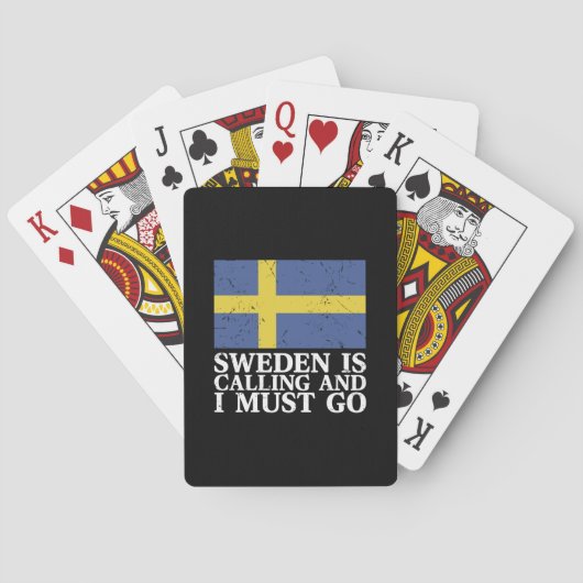 Jeu De Cartes Drapeau Suède (dos)