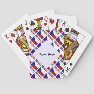 Jeu De Cartes Drapeau tchèque et tchèque avec votre nom