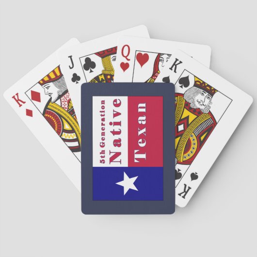 Jeu De Cartes Drapeau texan natif de 5e génération (dos)