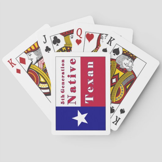Jeu De Cartes Drapeau texan natif de 5e génération (dos)