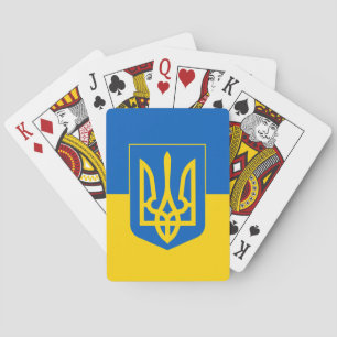 Jeu De Cartes Drapeau ukrainien avec armoiries