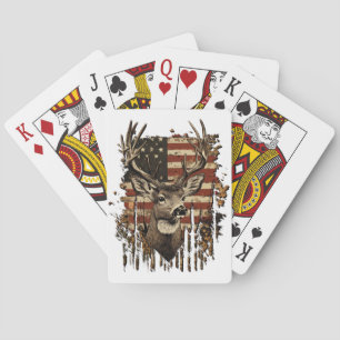 Jeu De Cartes Drapeau USA Saison Cerf, Buck