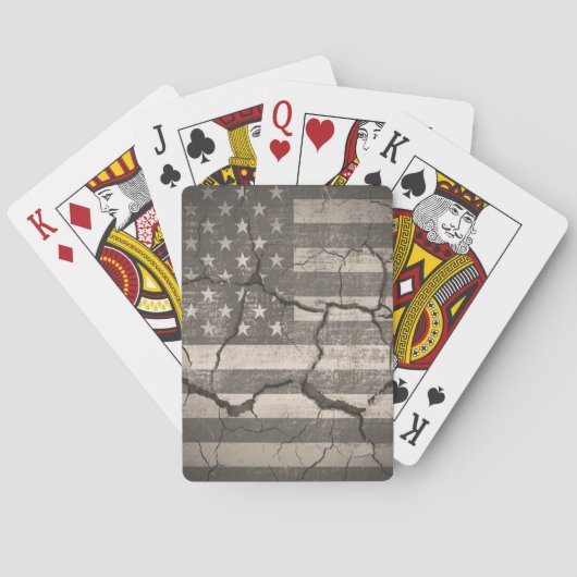 Jeu De Cartes Drapeau vintage américain fracturé (dos)
