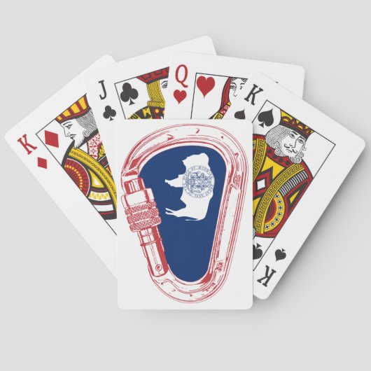 Jeu De Cartes Drapeau Wyoming Escalade Carabiner (dos)