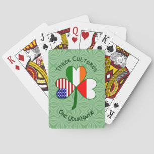 Jeu De Cartes Drapeaux Américains Irlandais Polonais Trèfle Pers