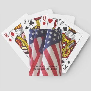 Jeu De Cartes Drapeaux américains Nom personnalisé Patriotique