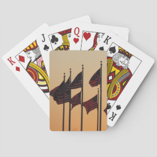 Jeu De Cartes Drapeaux au coucher du soleil American Patriotic U