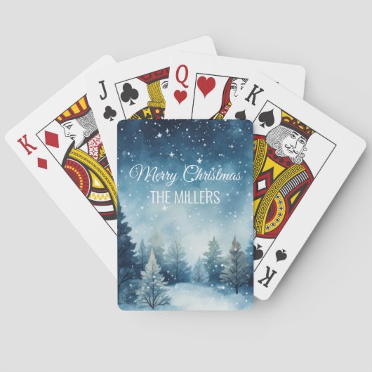 Jeu De Cartes Dreamy neige aquarelle paysage hiver (dos)