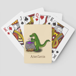 Jeu De Cartes Drôle alligator vert cuisine dessin animé