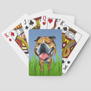 Jeu De Cartes Drôle Cartoon Bulldog Jouer des cartes