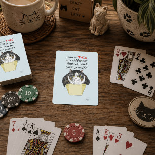 Jeu De Cartes Drôle Chubby Tabby Boîte à chat