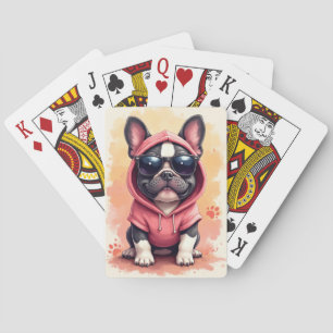 Jeu De Cartes Drôle de Bouledogue Français Chien Kawaii