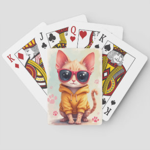 Jeu De Cartes Drôle de chat Devon Rex Kawaii