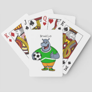 Jeu De Cartes Drôle de joueur de football hippo dessin humoristi