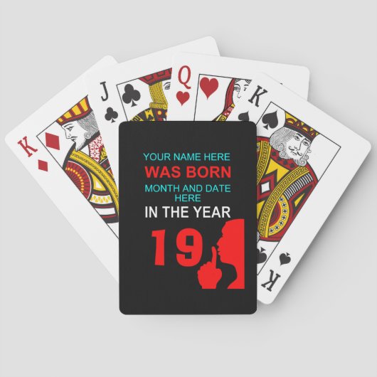 Jeu De Cartes drôle de secret d'anniversaire (dos)