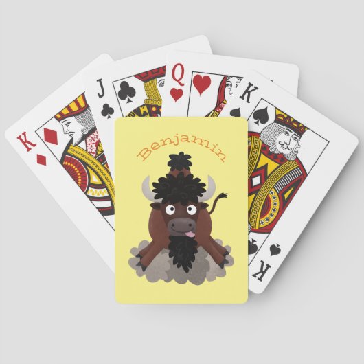 Jeu De Cartes Drôle dessin animé de bison de buffle (dos)