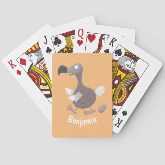 Jeu De Cartes Drôle dessin animé d'oiseau de dodo (dos)